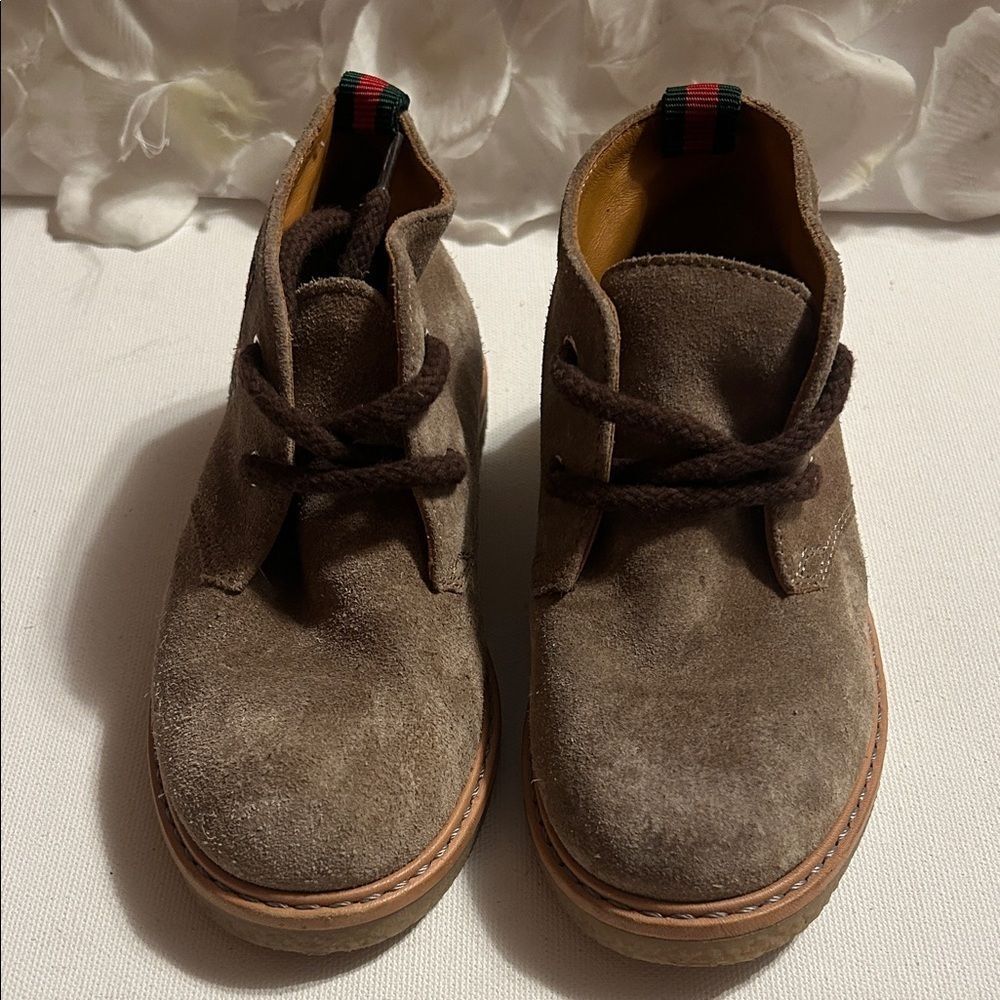 Gucci Kids Brown Suede Chukka Boots